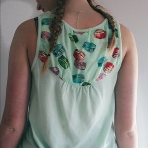 Macaroons Print Girls Tank Top